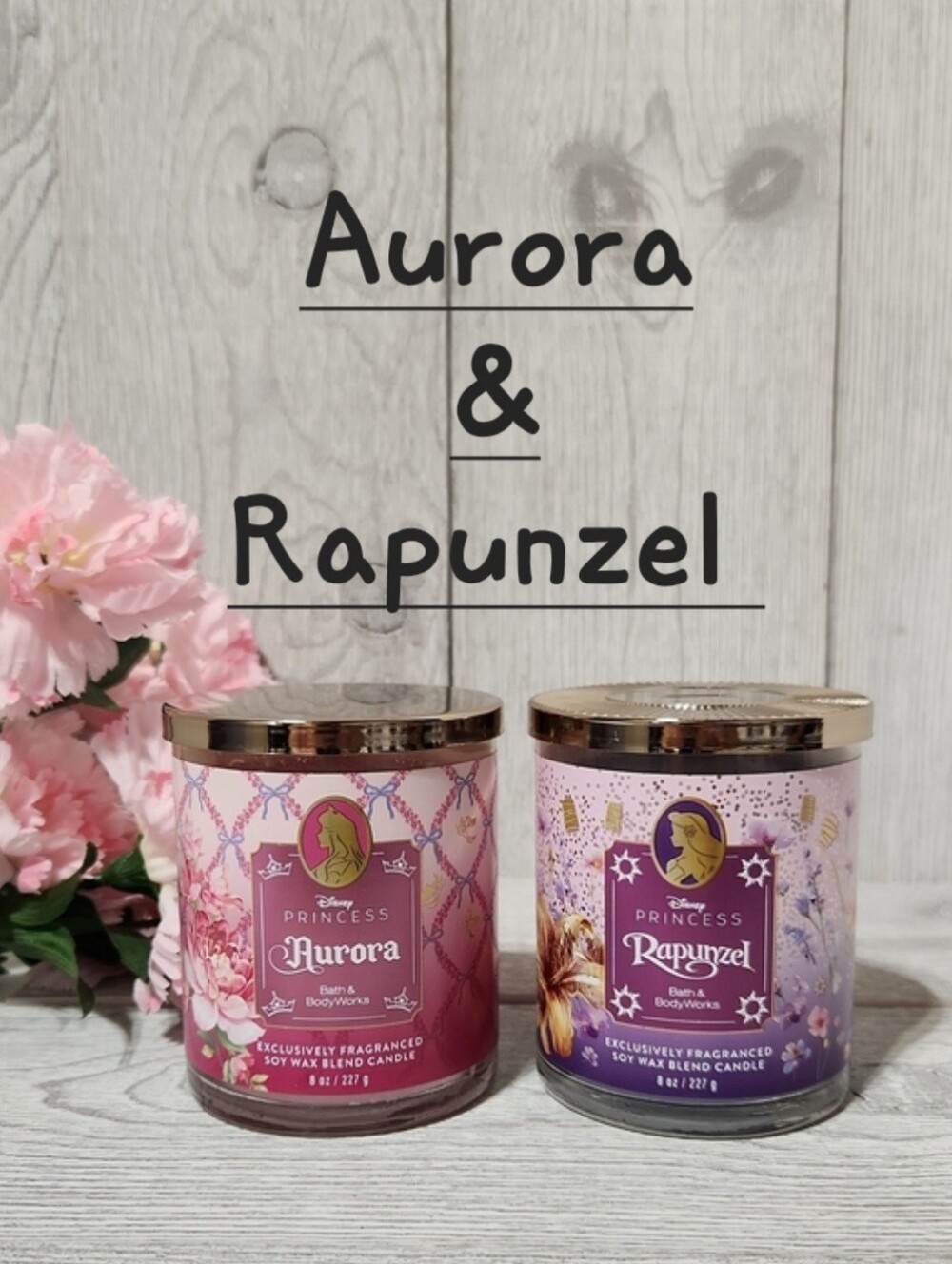 Bath & Body Works Aurora & Rapunzel 8oz Single Wick Candles